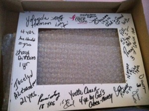 Photo frame signed by survivors