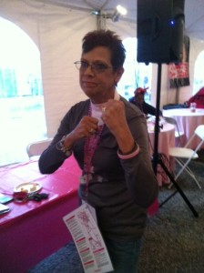 Our Survivors Tent leader, and breast cancer survivor, LeAnne! This was during "Fight Song", our theme song